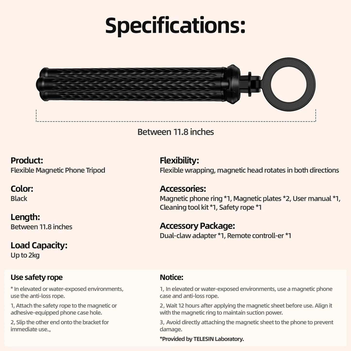 Magnetic Quick Release Mini Tripod